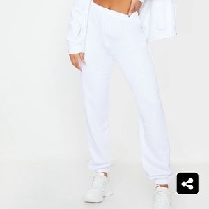 Pretty Little Thing white joggers